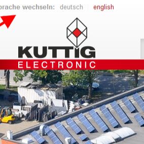 Die Kuttig Electronic Website in englisch - Ein wechsel zwischen deutsch und englisch ist auf jeder Seite möglich.