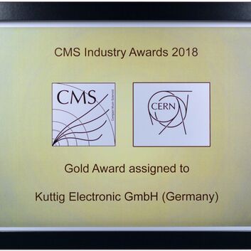 CERN CMS Industrie Award 2018 - Gold Award für Kuttig Electronic GmbH